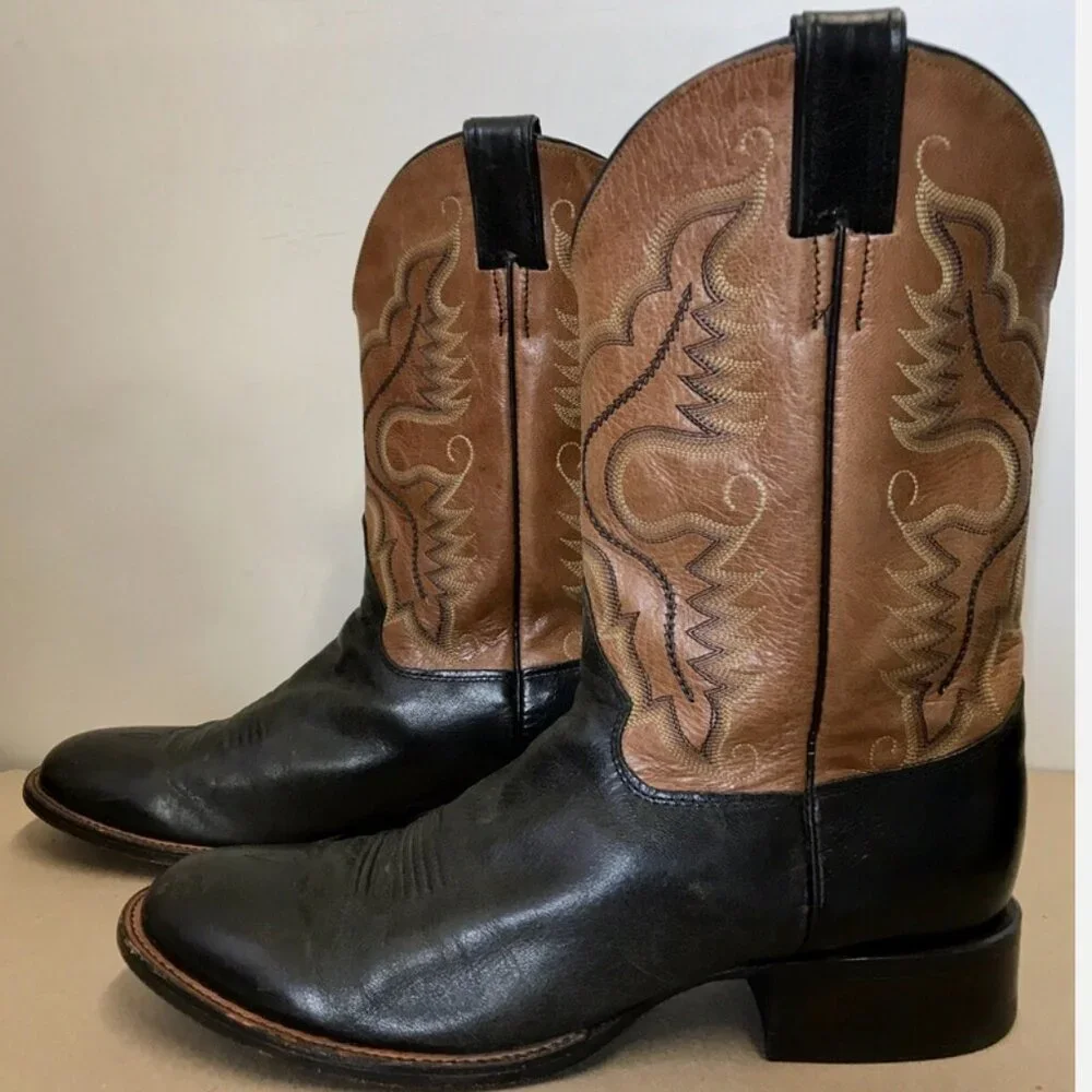 Justin 2 Tone Leather Western Cowboy Boots